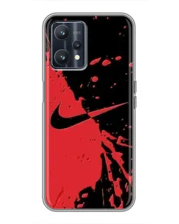 Чохол для Realme 9 з картинкою «Червоні бризки Nike»