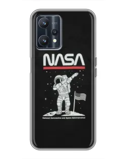 Чохол для Realme 9 з картинкою «NASA — крокуємо по Місяцю»