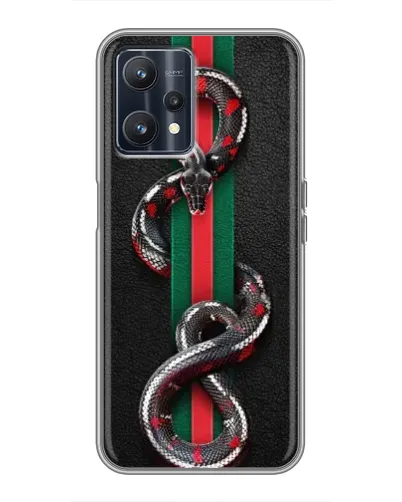 Чехол для Realme 9 с картинкой «Gucci — змея на полосе» Чехол для Realme 9 с картинкой «Gucci — змея на полосе»
