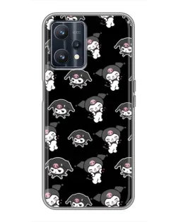 Чохол для Realme 9 з картинкою «Чорний паттерн Kuromi»