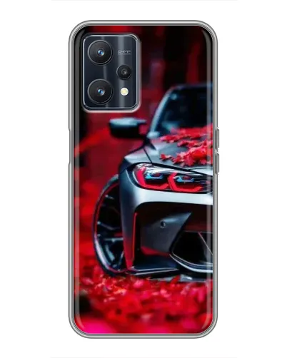 Чохол для Realme 9 з картинкою «Спортивна BMW та квіти»