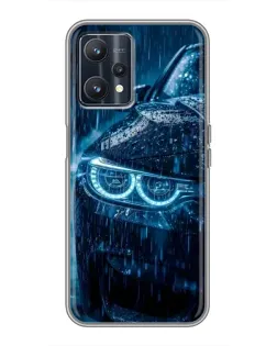 Чехол для Realme 9 с картинкой «BMW под дождем»