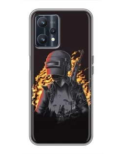 Чохол для Realme 9 з картинкою «PUBG — вогняний силует»