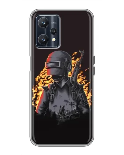 Чохол для Realme 9 з картинкою «PUBG — вогняний силует»