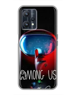 Чохол для Realme 9 з картинкою «Червоний імпостер — макро»