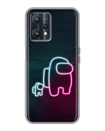 Чохол для Realme 9 з картинкою «Among Us неон-арт»