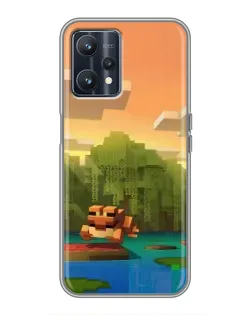 Чохол для Realme 9 з картинкою «Майнкрафт захід сонця»
