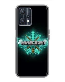 Чохол для Realme 9 з картинкою «Minecraft Diamond лого»