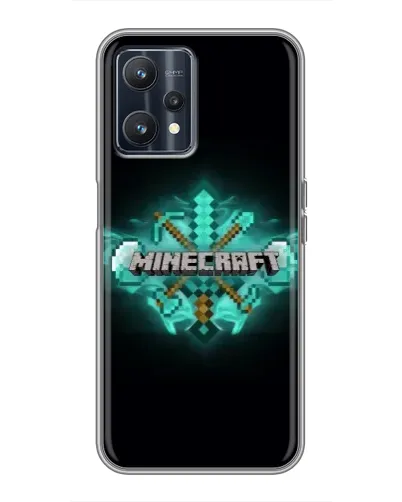 Чохол для Realme 9 з картинкою «Minecraft Diamond лого»