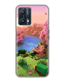 Чохол для Realme 9 з картинкою «Рожеве дерево Minecraft»