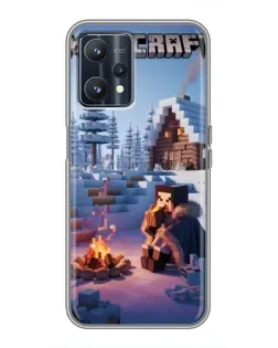 Чохол для Realme 9 з картинкою «Зимовий Minecraft»