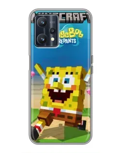 Чохол для Realme 9 з картинкою «Губка Боб Minecraft»