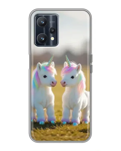 Чехол для Realme 9 с картинкой «Пара единорогов»