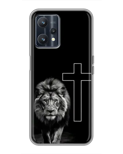Чехол для Realme 9 с картинкой «Лев и Крест»