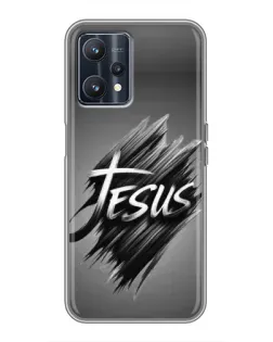 Чехол для Realme 9 с картинкой «Надпись Jesus Graffiti»