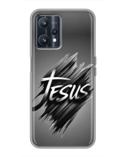 Чехол для Realme 9 с картинкой «Надпись Jesus Graffiti»