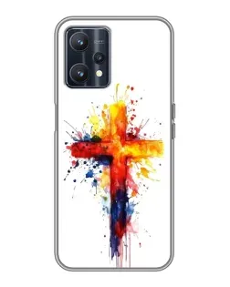 Чехол для Realme 9 с картинкой «Акварельный крест»