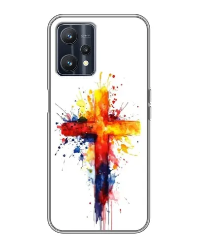 Чехол для Realme 9 с картинкой «Акварельный крест»