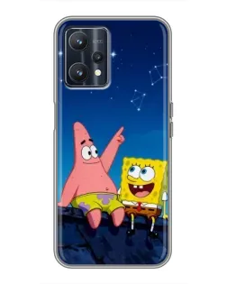 Чехол для Realme 9 с картинкой «Губка Боб и Патрик ночью» Чехол для Realme 9 с картинкой «Губка Боб и Патрик ночью»
