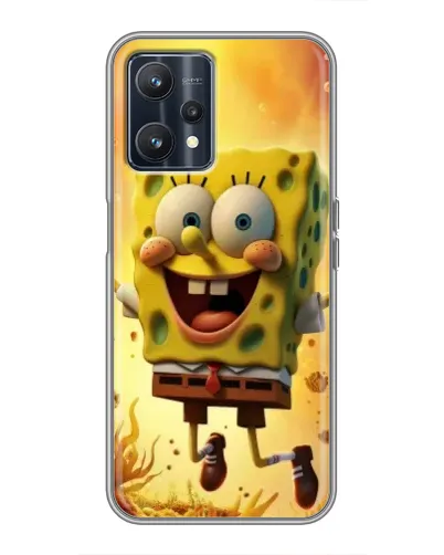 Чехол для Realme 9 с картинкой «Губка Боб прыгает» Чехол для Realme 9 с картинкой «Губка Боб прыгает»