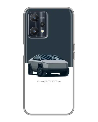 Чохол для Realme 9 з картинкою «Сріблястий Cybertruck Tesla»