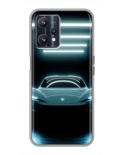 Чохол для Realme 9 з картинкою «Tesla в неоні»