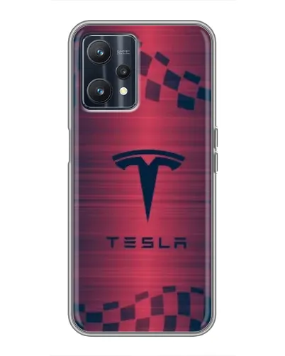Чохол для Realme 9 з картинкою «Тесла червоний карбон»