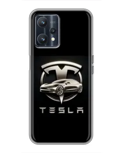 Чохол для Realme 9 з картинкою «Tesla — срібне авто» Чохол для Realme 9 з картинкою «Tesla — срібне авто»