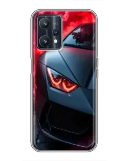 Чохол для Realme 9 з картинкою «Lamborghini червоне сяйво»