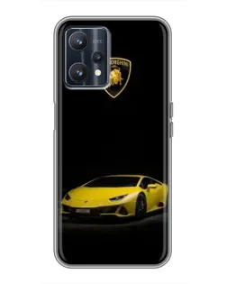 Чехол для Realme 9 с картинкой «Lamborghini желтый акцент»
