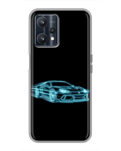 Чохол для Realme 9 з картинкою «Неоновий контур Lamborghini»