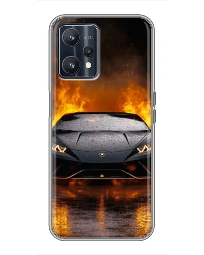 Чохол для Realme 9 з картинкою «Lamborghini у вогні»