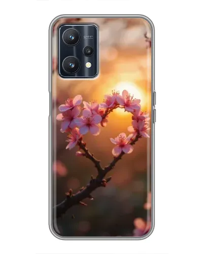 Чохол для Realme 9 з картинкою «Рожевий цвіт сердечко на тлі заходу» Чохол для Realme 9 з картинкою «Рожевий цвіт сердечко на тлі заходу»