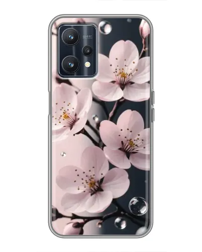 Чехол для Realme 9 с картинкой «Нежная сакура и капли» Чехол для Realme 9 с картинкой «Нежная сакура и капли»