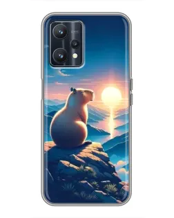 Чехол для Realme 9 с картинкой «Закат солнца с капибарой» Чехол для Realme 9 с картинкой «Закат солнца с капибарой»