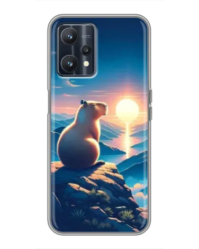 Чохол для Realme 9 з картинкою «Захід сонця з капібарою»