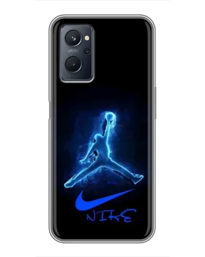 Чехол для Realme 9i с картинкой «Jordan Neon Blue»