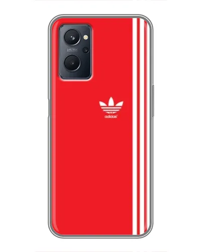 Чехол для Realme 9i с картинкой «Красный минимализм Adidas»