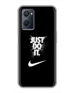 Чехол для Realme 9i с картинкой «Текстовый принт Nike»