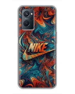 Чехол для Realme 9i с картинкой «Nike в абстракции»