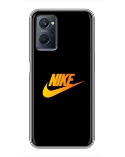 Чехол для Realme 9i с картинкой «Золотой логотип Nike»