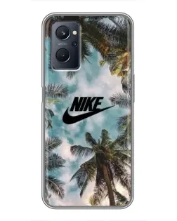 Чехол для Realme 9i с картинкой «Тропический принт Nike»