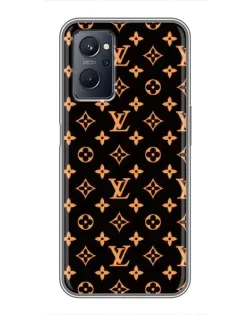 Чехол для Realme 9i с картинкой «Золотая монограмма LV»