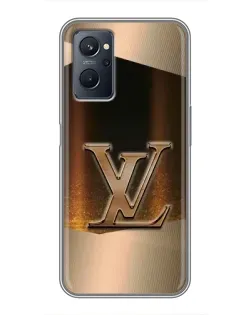 Чехол для Realme 9i с картинкой «LV — золотое сияние»