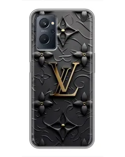 Чехол для Realme 9i с картинкой «Кожаная текстура LV»