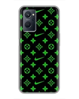 Чехол для Realme 9i с картинкой «Неоновый принт LV»