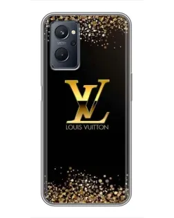 Чехол для Realme 9i с картинкой «LV — золотые искры»