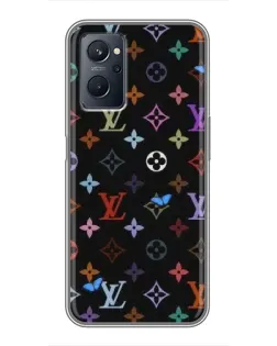 Чехол для Realme 9i с картинкой «Цветная монограмма LV»