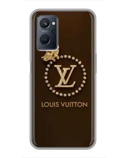 Чехол для Realme 9i с картинкой «LV — золотая печать»