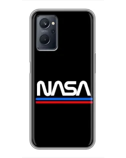 Чехол для Realme 9i с картинкой «NASA — классика Red Blue» Чехол для Realme 9i с картинкой «NASA — классика Red Blue»
